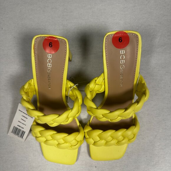 BCBGeneration Finaa Heel Lemon Size 6 Womens NWT - Picture 2 of 6